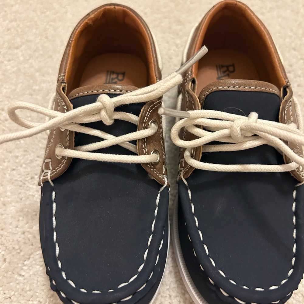 Robert Wayne Navy and Tan Kids Moccasins